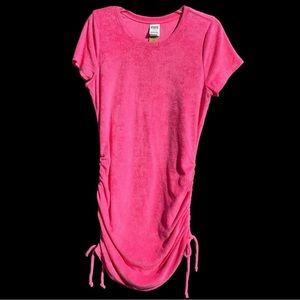 PINK Victoria's Secret Terry Dress XS Ruched Sides Pink Above Knee Women